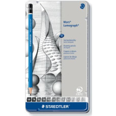 STAEDTLER MATITA LUMOGRAPH  ASTUCCIO METALLO 12 MATITE GRADAZIONI ASSORTITE