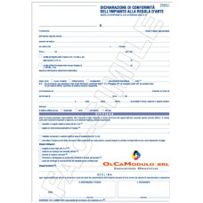 DICHIARAZIONE CONFORMITA IMPIANTO 5P. SNAP CONF.100 MODELLI