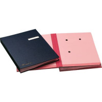 Libro firma 18 intercalari Fraschini 24x34 cm similpelle con porta etichetta intercambiabile blu