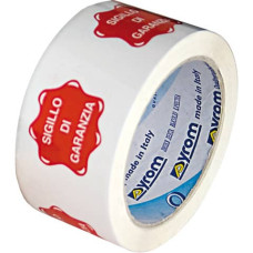 NASTRO ADESIVO DA IMBALLO VINYL SYROM FORMATO 50 MM  X 66 M BIANCO SIGILLO DI GARANZIA