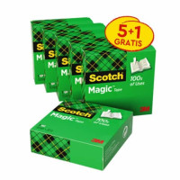 Nastro adesivo scotch® magic™ trasparente opaco 19 mm x 33 m promo pack 5 1 gratis