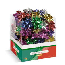 FIOCCHI PER PACCHI REGALO GRANDE DIAM.7,5CM SCATOLA 100 COCCARDE COLORI ASSORTITI