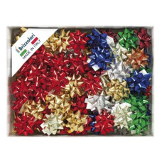 STELLE ADESIVE PER PACCHI REGALO 10 MM ASSORTITI LUCIDO CONF. 100 COCCARDE