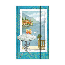 TACCUINO DA VINCI 9X14 CM CON DETTAGLI METAL E CHIUSURA MAGNETICA - 80 PAGINE - PANORAMA LAGO