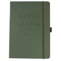 Taccuino impermeabile formato 15x21 a5 con elastico, quadretti verde.