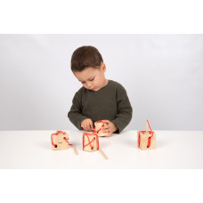 SET 4 BLOCCHETTI ALLACCIATURE IN LEGNO