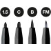 FABER-CASTELL PITT ARTIST PEN CHINA CF.4 PENNE TRATTO  SC - SB -1,5- B