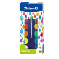 Pelikan  Acquerelli in pastiglie con coperchio e pennello conf. da 12 colori