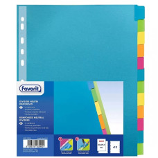 DIVISORI COLORATI IN CARTONCINO RICICLATO DA 12 COLORI FLUO