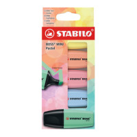 Evidenziatori stabilo boss® mini pastel - conf. 5 colori assortiti