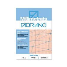 FABRIANO - BLOCCO CARTA MILLIMETRATA 23*33 10FG