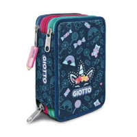 Giotto astuccio portapenne candy completo con 3 zip fantasie assortite