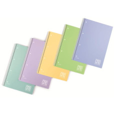 ONE COLOR PASTELLO MAXI QUADERNO A SPIRALE 4 FORI RIGHE 80GR 60FF