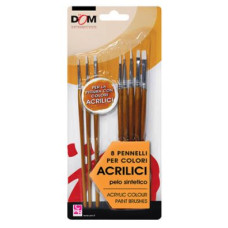 PENNELLI PER COLORI ACRILICI BLISTER 8 PEZZI ASSORTITI