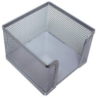 Portamemo in metallo 9,5x8x9,5 cm colore argento