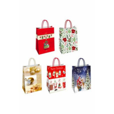SHOPPER NATALE 5 FANTASIE 26*12*35 - CONFEZIONE 25 PEZZI