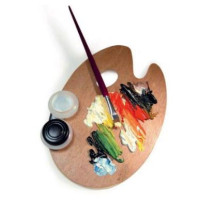 Tavolozza in legno di faggio ovale 20x30 cm