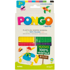 PONGO PLASTILINA  8 COLORI CLASSICI 264GR.