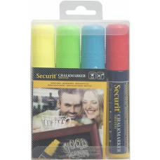 PENNARELLI A GESSO LIQUIDO SECURIT® A PUNTA GRANDE SCALPELLO 7-15 MM 4 COLORI