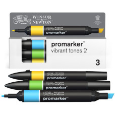 PROMARKER PENNARELLO PANTONE DOPPIA PUNTA - CONF. 3 PZ GIALLO AZZURRO BLU