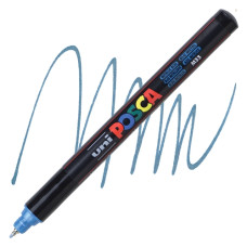 UNI POSCA MARCATORE EXTRAFINE PC-1MR PUNTA 0.7MM AZZURRO METALLIZZATO