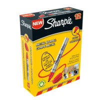 Sharpie metal small pennarello indelebile punta scalpello rosso