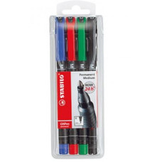 STABILO OHPEN PENNA PUNTA MEDIA ASTUCCIO 4 COLORI