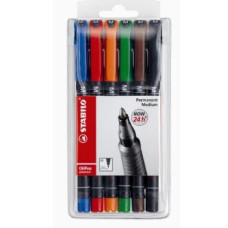 STABILO OHPEN PENNARELLO INDELEBILE PUNTA MEDIA ASTUCCIO 6 COLORI