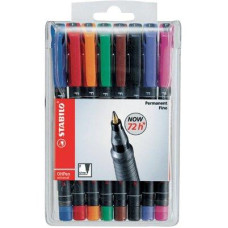 STABILO OHPEN PENNARELLO INDELEBILE PUNTA FINE ASTUCCIO 8 COLORI