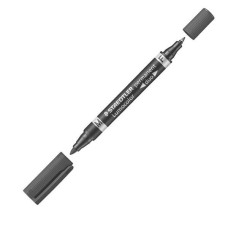 STAEDTLER LUMOCOLOR PERMANENT DUO, PENNARELLO INDELEBILE NERO A 2 PUNTE