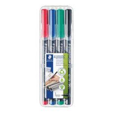 STAEDTLER PENNARELLO INDELEBILE LUMOCOLOR 313 PUNTA EXTRA FINE CONF.4 COLORI