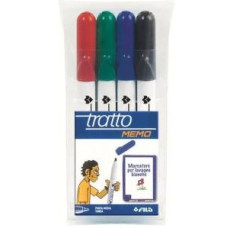 TRATTO MEMO PER LAVAGNE P/TONDA CONF.4 PEZZI COLORI ASSORTITI