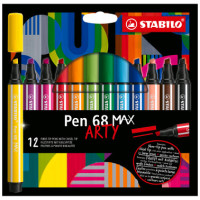 Pen 68 max punta scalpello astuccio arty 12 colori
