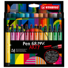 PEN 68 MAX PUNTA SCALPELLO ASTUCCIO ARTY 24 COLORI