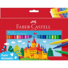 PENNARELLI FABER-CASTELL CASTELLO SUPERLAVABILI PUNTA FINE 3 MM 50 COLORI ASSORTITI