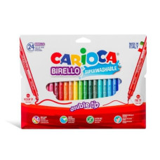 CARIOCA PENNARELLI BIRELLO DOPPIA PUNTA SCATOLA 24 COLORI