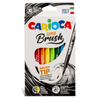 Carioca pennarelli super brush scatola 10 colori