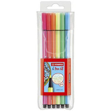STABILO PEN 68 PENNA IN FIBRA ASTUCCIO 6 COLORI FLUO