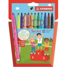 STABILO PENNARELLI TRIO A-Z ASTUCCIO 12 COLORI