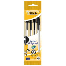BIC CRISTAL PENNA A SFERA BLISTER 4 PENNE NERO