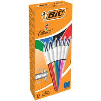 Penna a sfera a scatto BIC 4 colours shine fusti assortiti - m 1 mm assortiti
