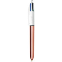 Penna a sfera a scatto BIC 4 colours shine fusto rose gold