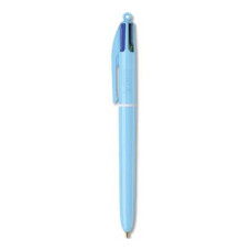 PENNA A SFERA A SCATTO BIC 4 COLOURS PASTEL AZZURRO