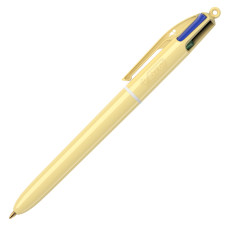 PENNA A SFERA A SCATTO BIC 4 COLOURS PASTEL GIALLO