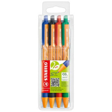 STABILO POINTBALL PENNA A SFERA SCATTO IN PLASTICA RICICLATA 4 COLORI
