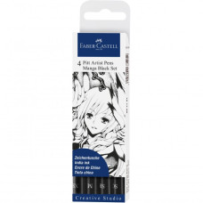 FABER-CASTELL  PITT ARTIST PEN MANGA NERO BLISTER 4  XS - M - SC - SB