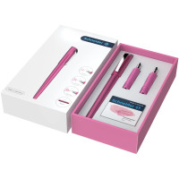 Schneider set callissima penna stilografica per calligrafia 3 punte rosa