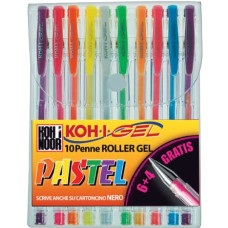 KIN PENNA ROLLER GEL PASTELLO CF.10 PZ COLORI PASTELLO