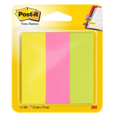 3M-671-3 POST-IT SEGNAPAGINA CARTA BL.300 INDEX 3 COLORI