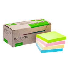 FOGLIETTI RIPOSIZIONABILI RICICLATI 76X76 MM ASSORTITI PASTELLO CONF. 12 BLOCCHETTI DA 100 FOGLI